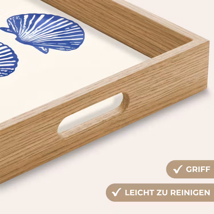 Schelpen - Blauw - Patroon Dienblad Rechthoek middel -USP_HandgreepDE