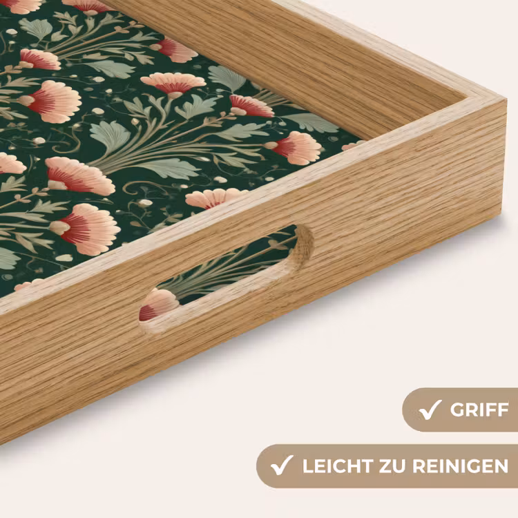 Patroon - Botanisch - Kleurrijk Dienblad Rechthoek middel 911 -USP_HandgreepDE