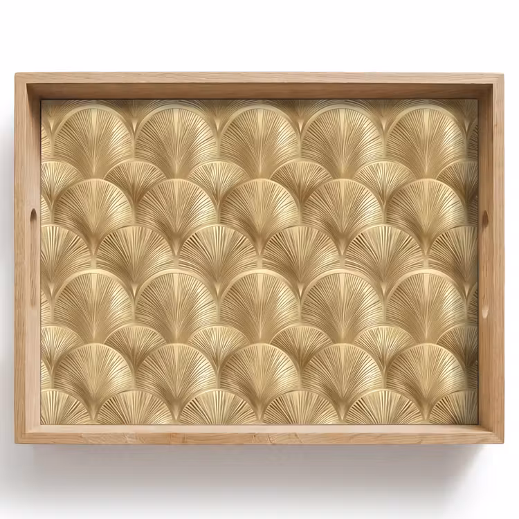 Patroon - Waaier - Goud Dienblad Rechthoek middel 911 -z3d_shopping