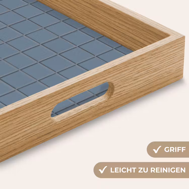 Patroon - Tegel - Blauwgrijs Dienblad Rechthoek middel 911 -USP_HandgreepDE