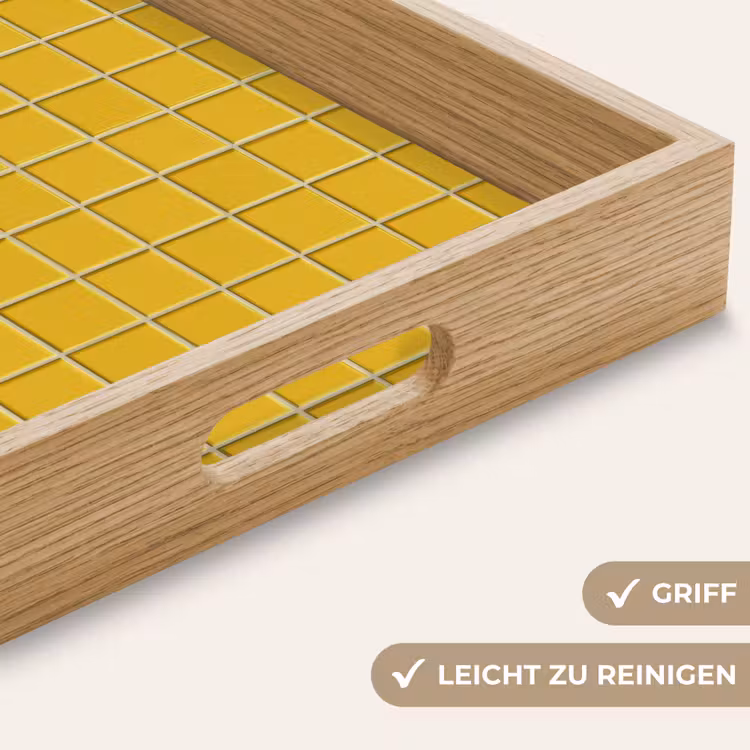 Patroon - Tegel - Okergeel Dienblad Rechthoek middel 911 -USP_HandgreepDE