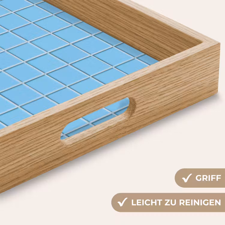 Patroon - Tegel - Pastel - Blauw Dienblad Rechthoek middel 911 -USP_HandgreepDE