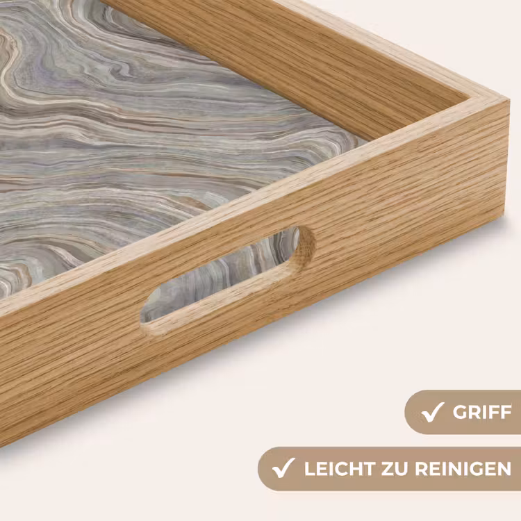 Patroon - Sereen - Paars - Groen Dienblad Rechthoek middel 911 -USP_HandgreepDE
