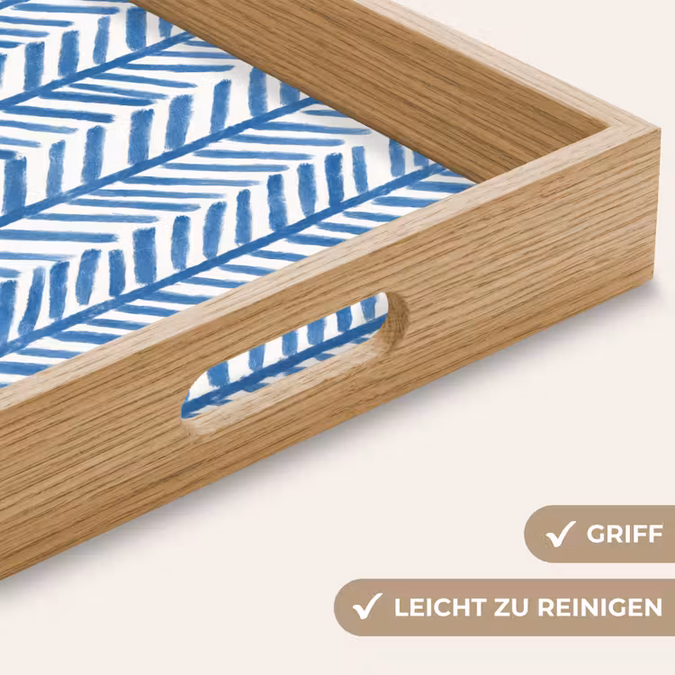 Patroon - Streep - Blauw Dienblad Rechthoek middel 911 -USP_HandgreepDE