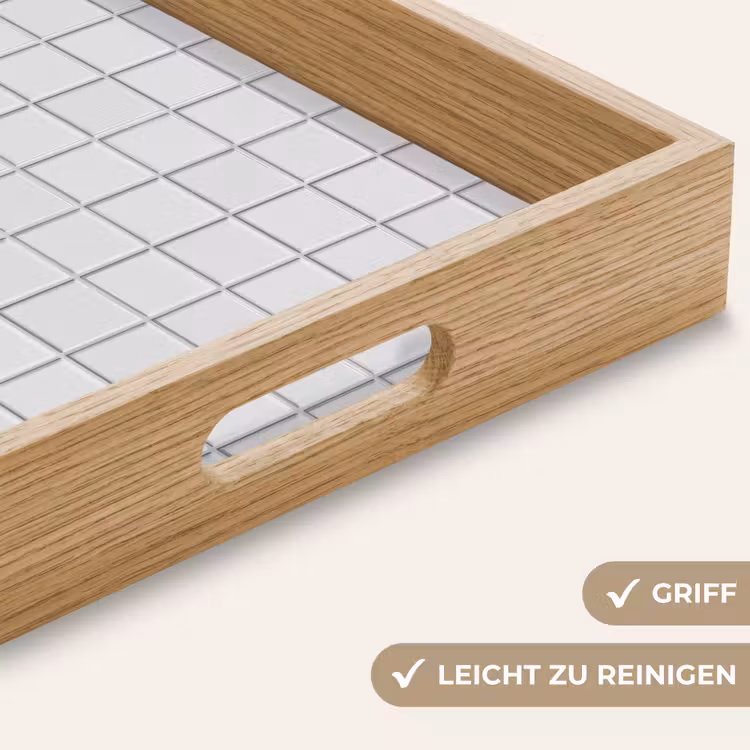 Patroon - Tegels - Grijs - Wit Dienblad Rechthoek middel 911 -USP_HandgreepDE