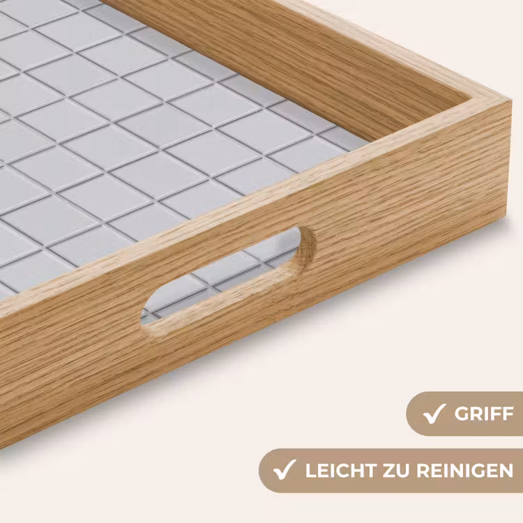 Patroon - Tegels - Licht - Grijs Dienblad Rechthoek middel 911 -USP_HandgreepDE