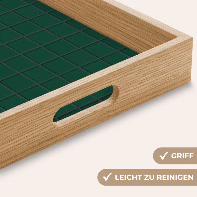 Patroon - Tegels - Dennen - Groen Dienblad Rechthoek middel 911 -USP_HandgreepDE