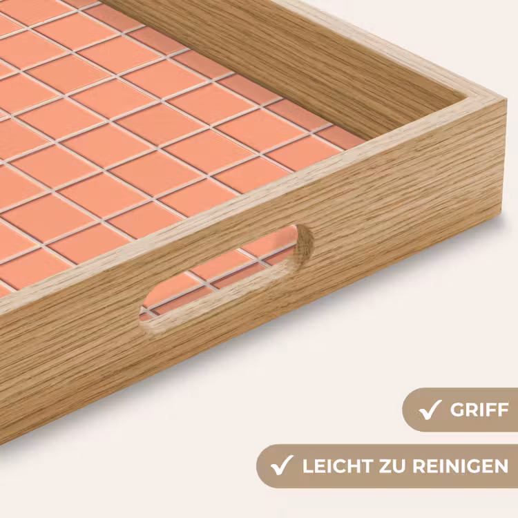 Patroon - Tegels - Perzik Dienblad Rechthoek middel 911 -USP_HandgreepDE