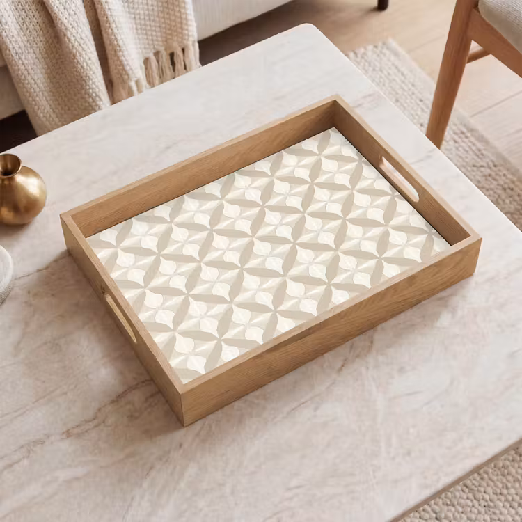 Patroon - Klassiek - Beige Dienblad Rechthoek middel 911 -sfeer1