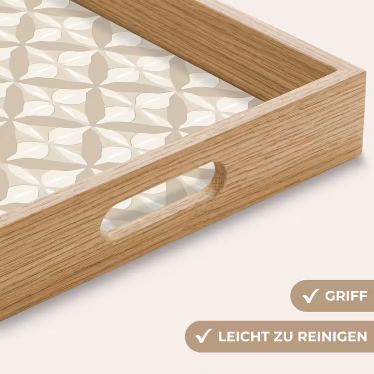 Patroon - Klassiek - Beige Dienblad Rechthoek middel 911 -USP_HandgreepDE