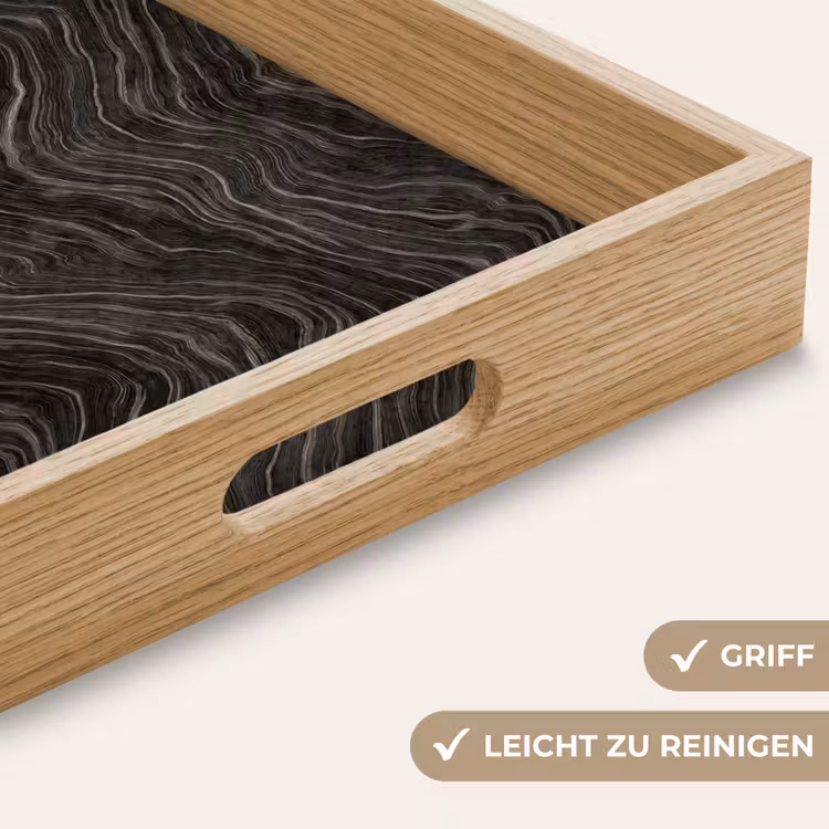 Patroon - Contrast - Antraciet Dienblad Rechthoek middel 911 -USP_HandgreepDE