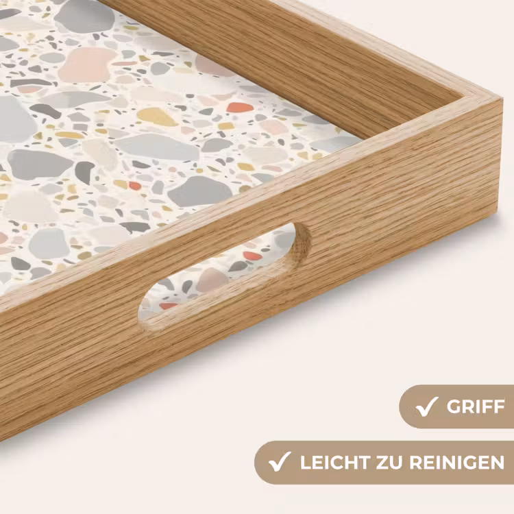 Patronen - Licht - Terrazzo - Decoratie Dienblad Rechthoek middel -USP_HandgreepDE