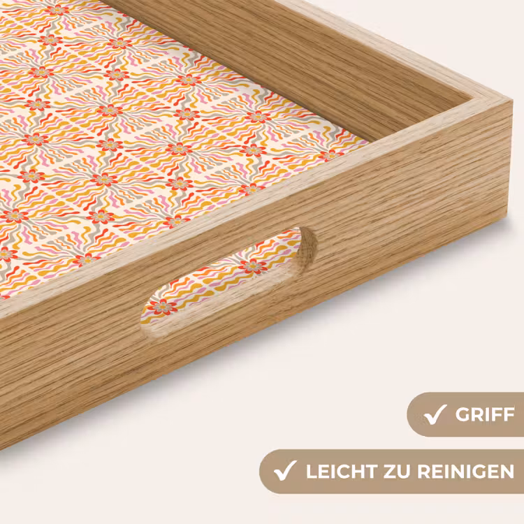 Patroon - Retro - Kleur Dienblad Rechthoek middel 911 -USP_HandgreepDE