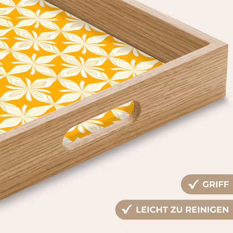 Patroon - Retro - Geel Dienblad Rechthoek middel 911 -USP_HandgreepDE