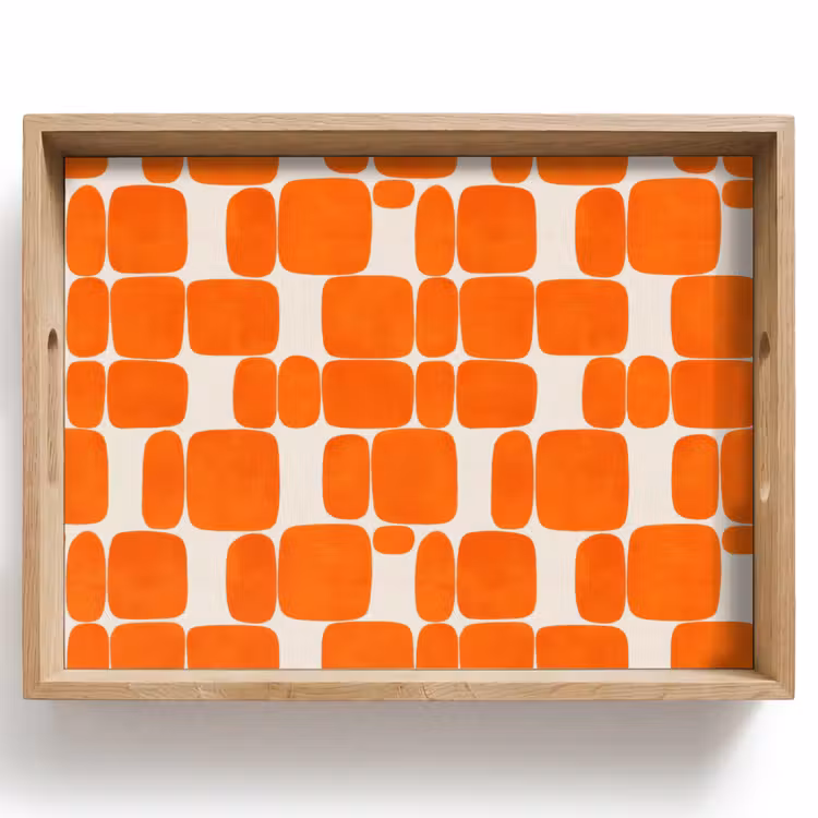 Patroon - Retro - Oranje Dienblad Rechthoek middel 911 -z3d_shopping