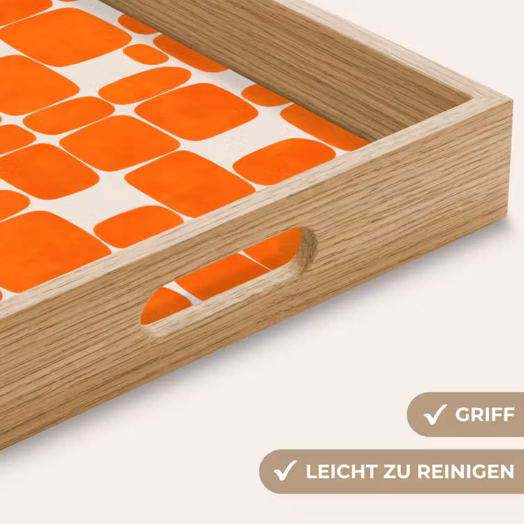 Patroon - Retro - Oranje Dienblad Rechthoek middel 911 -USP_HandgreepDE