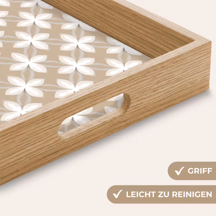 Patroon - Symmetrisch - Beige Dienblad Rechthoek middel 911 -USP_HandgreepDE