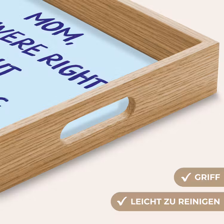 Moeder - Quote - Blauw Dienblad Rechthoek middel -USP_HandgreepDE
