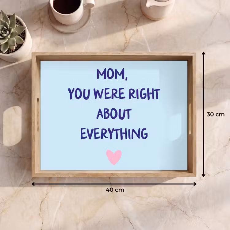 Moeder - Quote - Blauw Dienblad Rechthoek middel -USP_Formaat