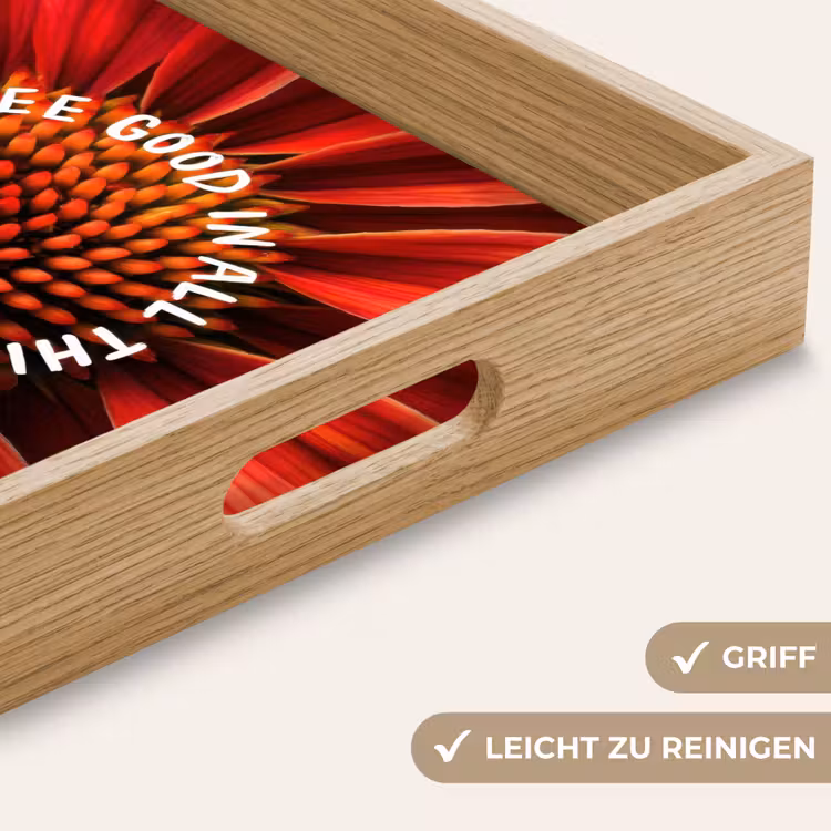 Close up - Bloem - Quote - Rood Dienblad Rechthoek middel -USP_HandgreepDE