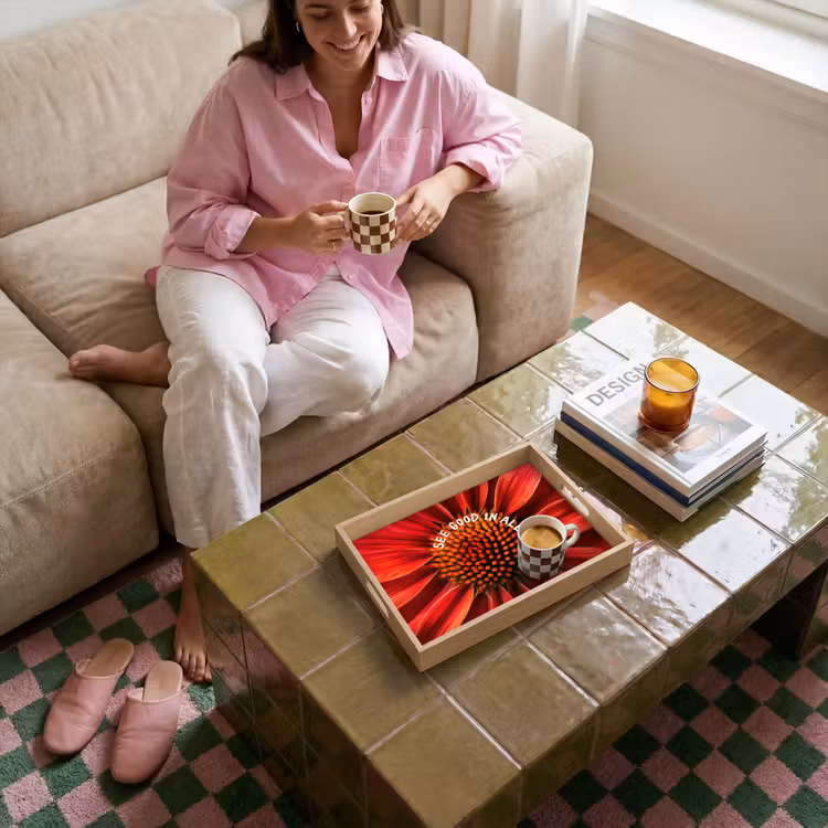 Close up - Bloem - Quote - Rood Dienblad Rechthoek middel -sfeer3