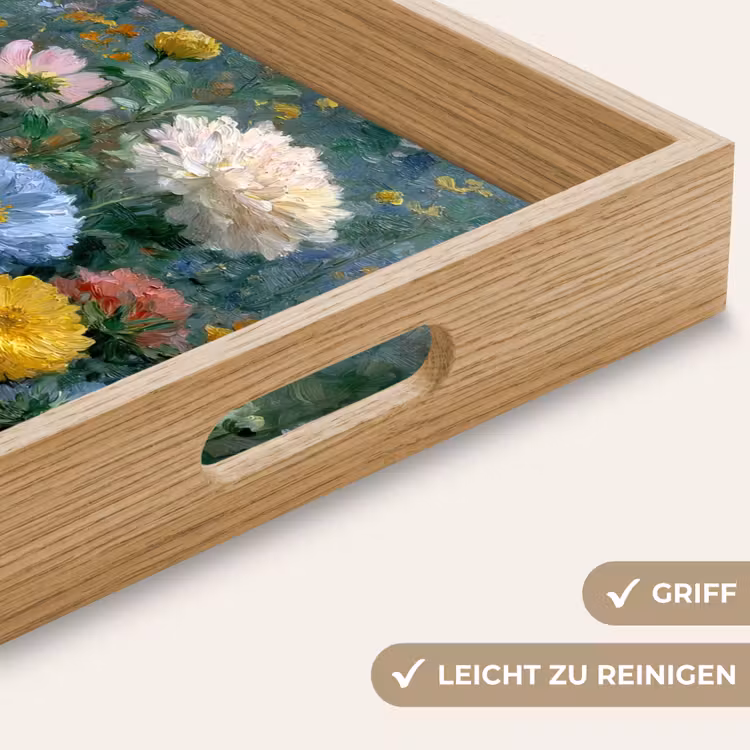 Close-up - Veld - Bloemen - Kleurrijk Dienblad Rechthoek middel -USP_HandgreepDE
