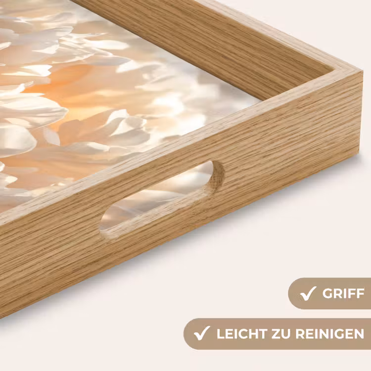 Close up - Pioenroos - Lichtroze Dienblad Rechthoek middel -USP_HandgreepDE