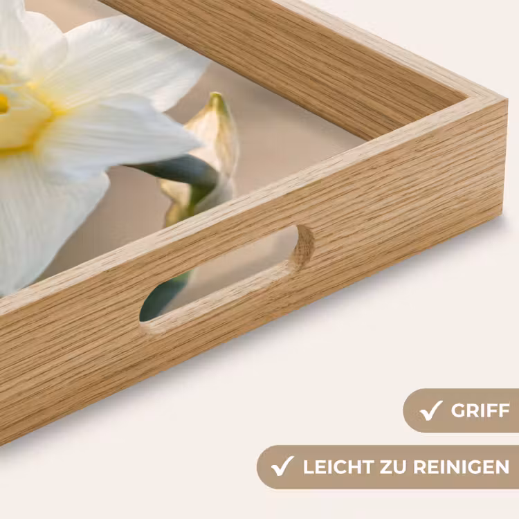 Narcis - Bloem - Minimalistisch Dienblad Rechthoek middel -USP_HandgreepDE