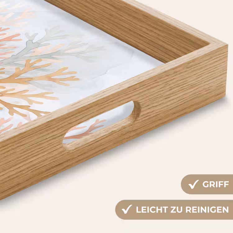 Natuur - Abstract - Aquarel - Organisch - Warm Dienblad Rechthoek middel -USP_HandgreepDE