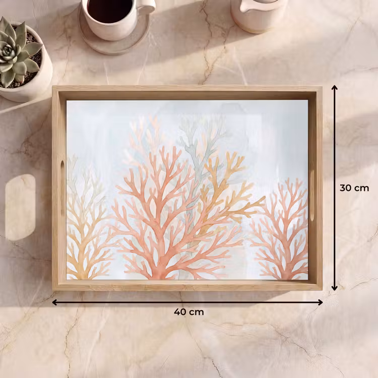 Natuur - Abstract - Aquarel - Organisch - Warm Dienblad Rechthoek middel -USP_Formaat
