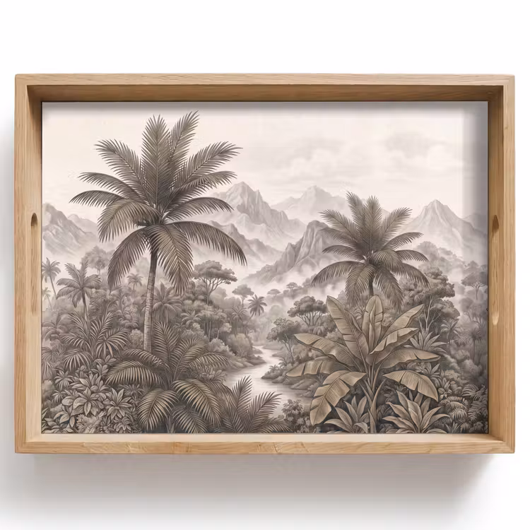Natuur - Bergen - Rivier - Tropisch - Vintage Dienblad Rechthoek middel -z3d_shopping