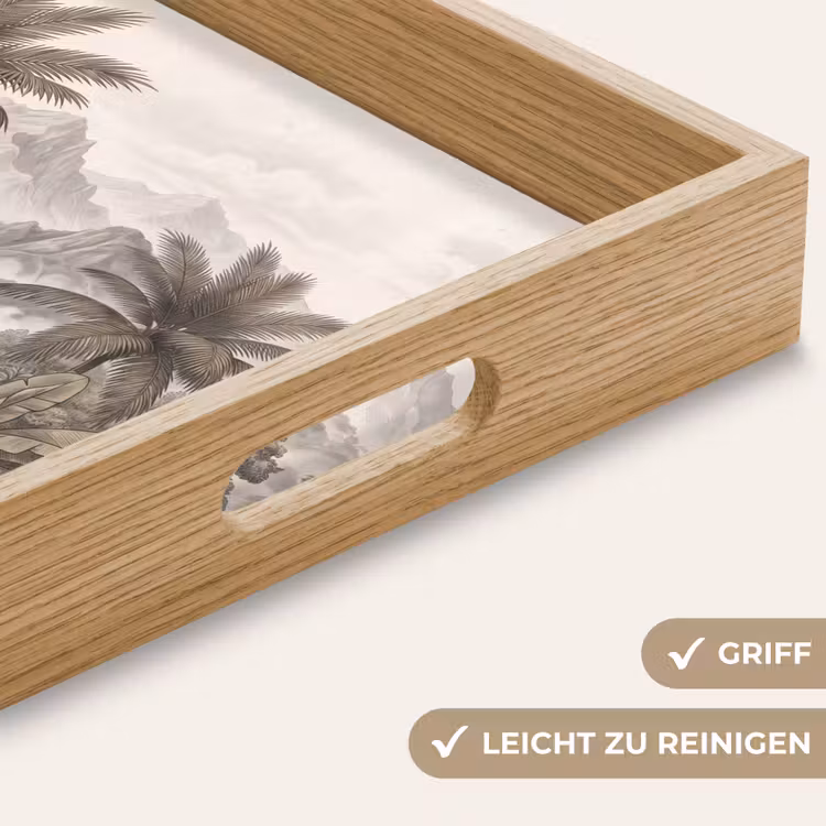 Natuur - Bergen - Rivier - Tropisch - Vintage Dienblad Rechthoek middel -USP_HandgreepDE