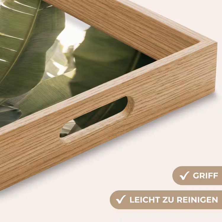 Natuur - Bladeren - Groen - Tropisch - Detail Dienblad Rechthoek middel -USP_HandgreepDE