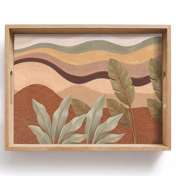Natuur - Bladeren - Landschap - Abstract - Aardetinten Dienblad Rechthoek middel -z3d_shopping