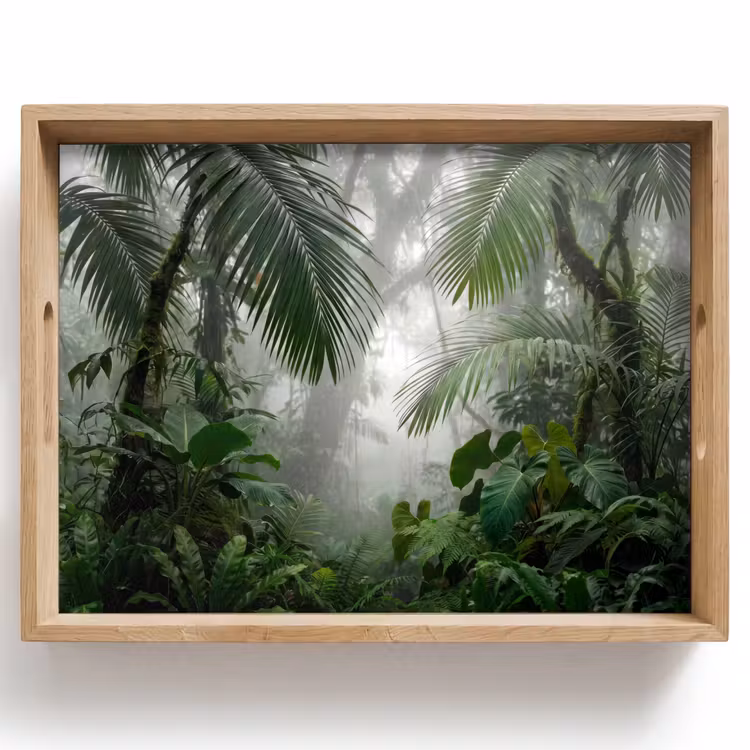Natuur - Jungle - Mist - Tropisch - Groen Dienblad Rechthoek middel -z3d_shopping