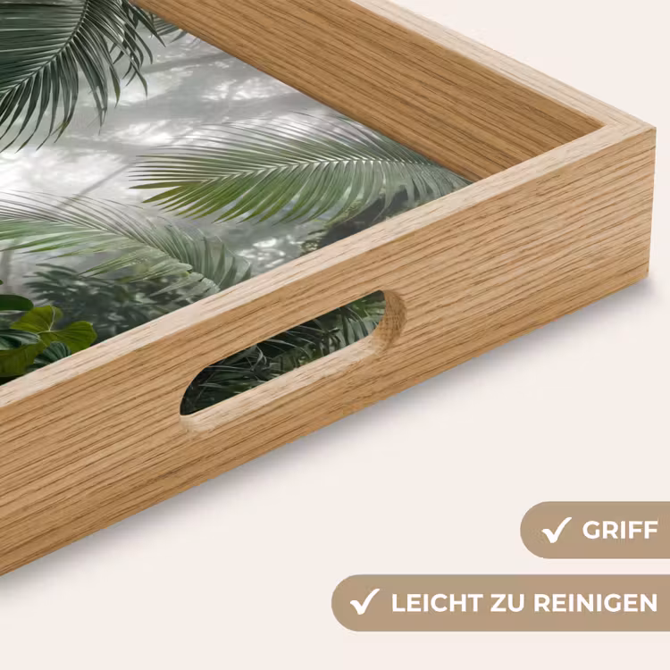 Natuur - Jungle - Mist - Tropisch - Groen Dienblad Rechthoek middel -USP_HandgreepDE