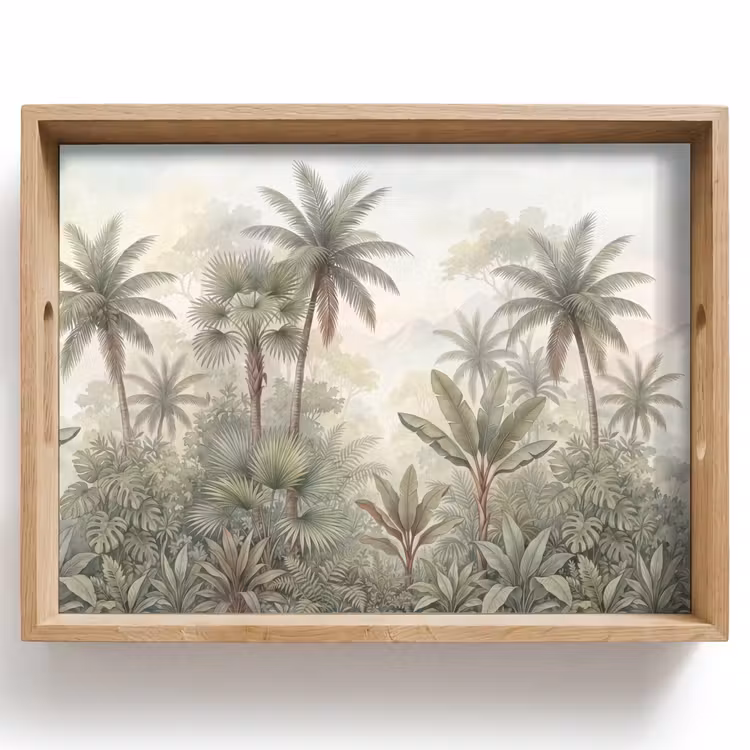 Natuur - Tropisch bos - Landschap - Aquarel - Groen Dienblad Rechthoek middel -z3d_shopping