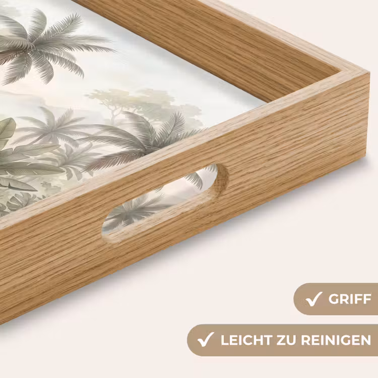 Natuur - Tropisch bos - Landschap - Aquarel - Groen Dienblad Rechthoek middel -USP_HandgreepDE