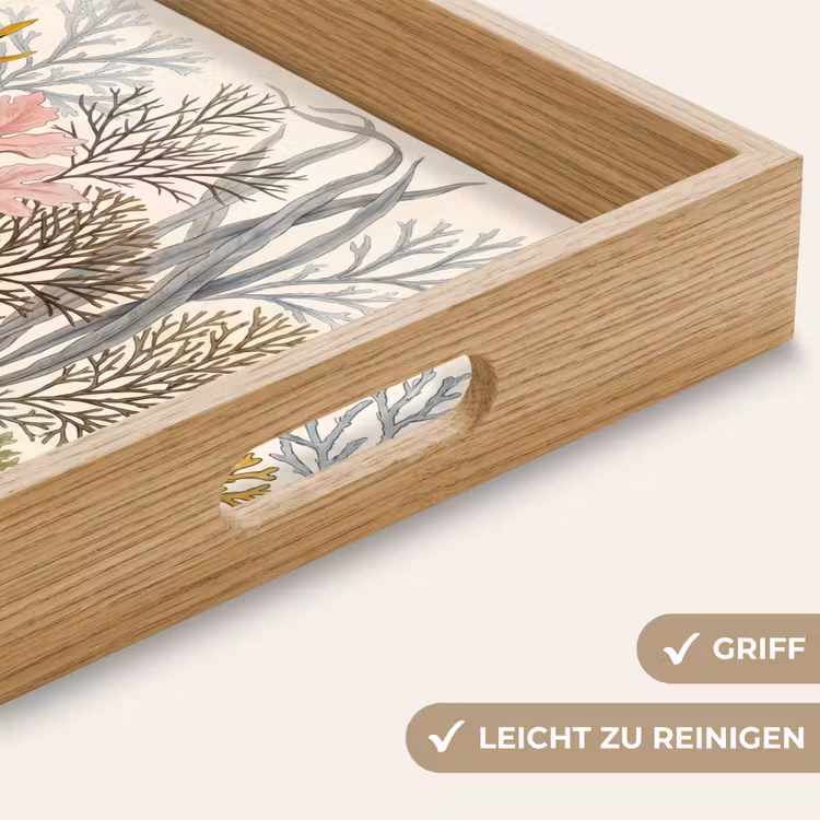 Natuur - Onderwater - Botanisch - Vintage - Kleurrijk Dienblad Rechthoek middel -USP_HandgreepDE