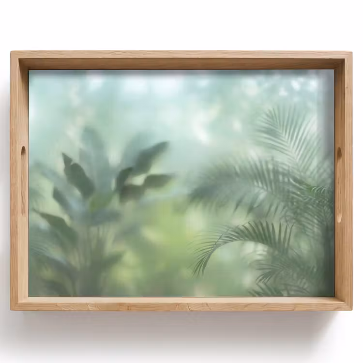 Natuur - Vervaagd - Groen - Abstract - Modern Dienblad Rechthoek middel -z3d_shopping