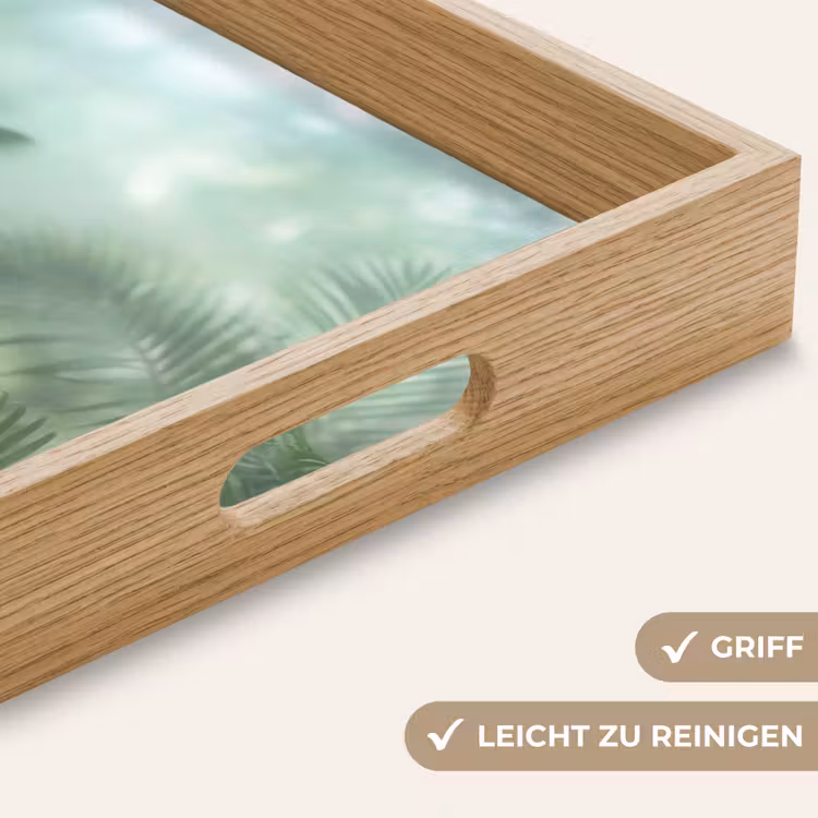 Natuur - Vervaagd - Groen - Abstract - Modern Dienblad Rechthoek middel -USP_HandgreepDE