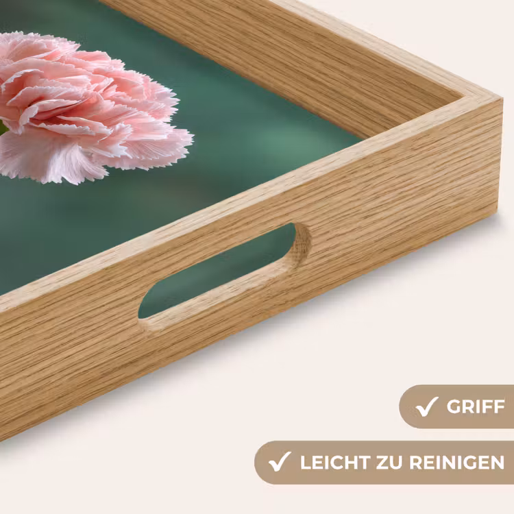 Anjer - Roze - Bloemblaadjes Dienblad Rechthoek middel -USP_HandgreepDE