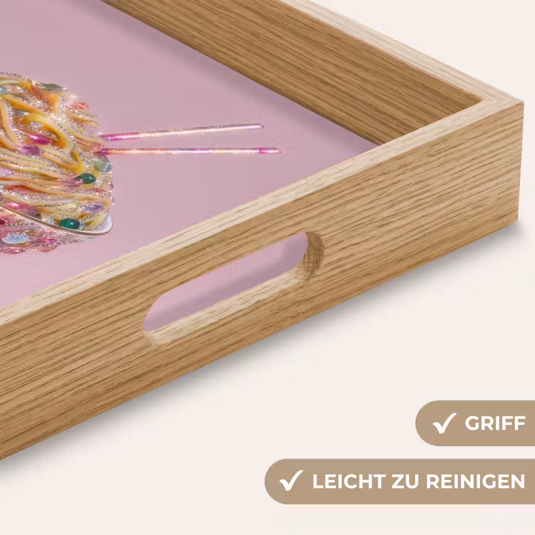 Noodles - Edelstenen - Stokjes - Roze Dienblad Rechthoek middel -USP_HandgreepDE
