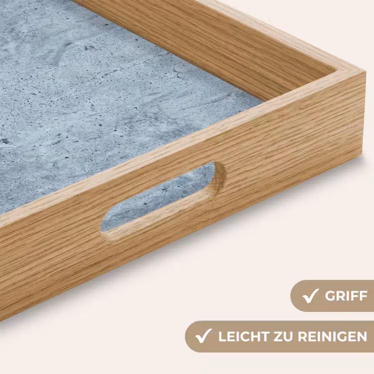 Oppervlak - Ruw - Abstract - Modern - Grijs Dienblad Rechthoek middel -USP_HandgreepDE