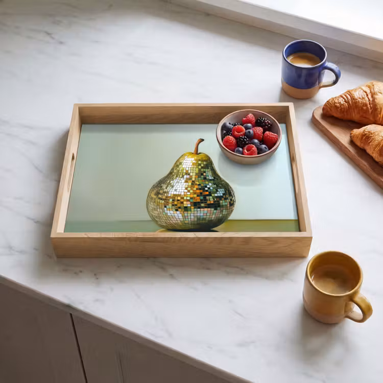 Fruit - Disco - Art - Glitter Dienblad Rechthoek middel -sfeer2