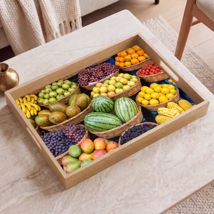 Tablett - Obst – Markt – Bunt - Fruit - Markt - Kleurrijk Dienblad Rechthoek middel