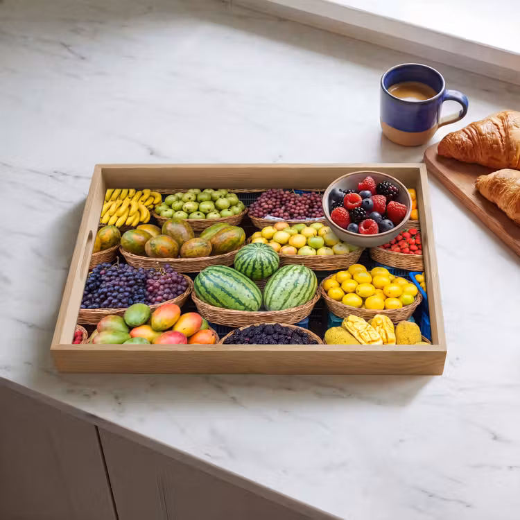 Tablett - Obst – Markt – Bunt - Fruit - Markt - Kleurrijk Dienblad Rechthoek middel