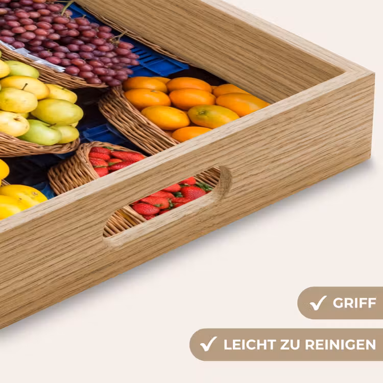 Tablett - Obst – Markt – Bunt - Fruit - Markt - Kleurrijk Dienblad Rechthoek middel