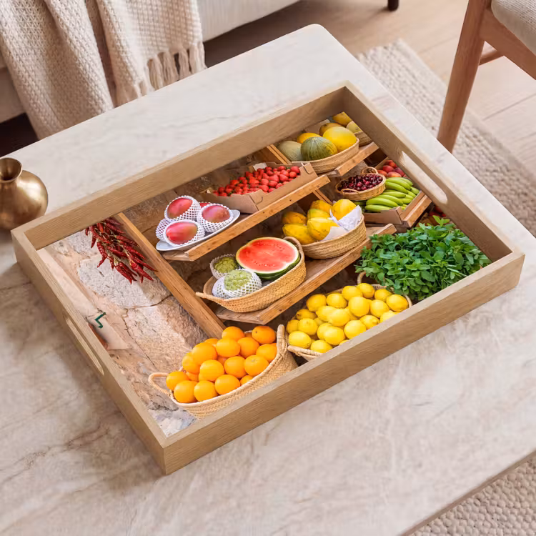 Tablett - Obst – Markt – Frisch - Fruit - Markt - Vers Dienblad Rechthoek middel