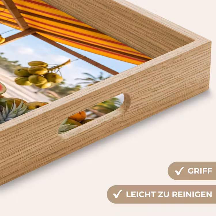 Tablett - Obst – Strand – Tropisch - Fruit - Strand - Tropisch Dienblad Rechthoek middel